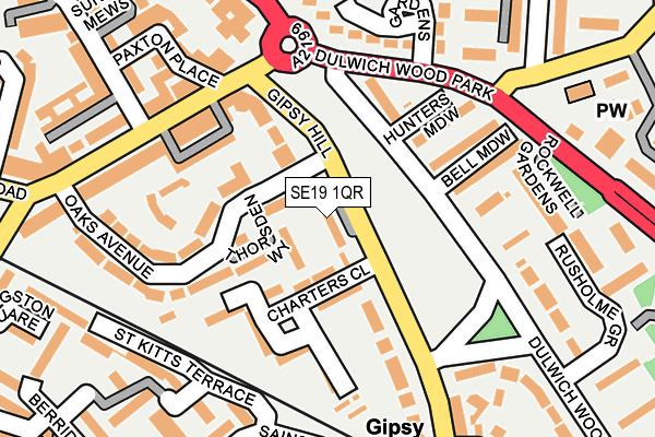 SE19 1QR map - OS OpenMap – Local (Ordnance Survey) SE19 1QR map - OS OpenMap – Local (Ordnance Survey)
