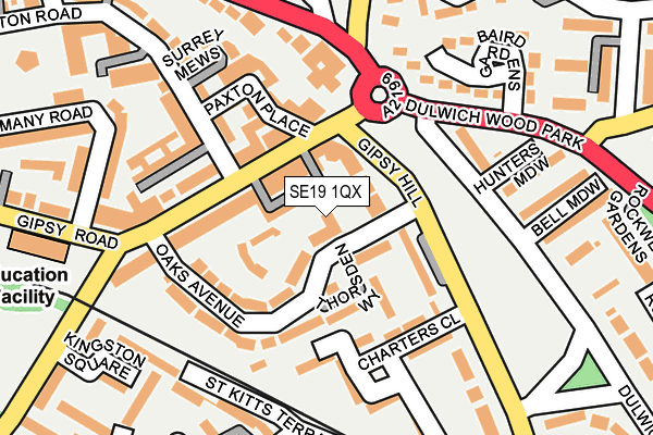 SE19 1QX map - OS OpenMap – Local (Ordnance Survey) SE19 1QX map - OS OpenMap – Local (Ordnance Survey)