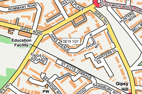 SE19 1QY map - OS OpenMap – Local (Ordnance Survey) SE19 1QY map - OS OpenMap – Local (Ordnance Survey)