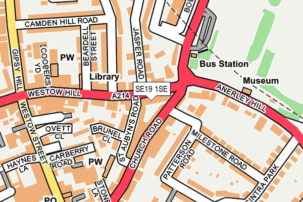 SE19 1SE map - OS OpenMap – Local (Ordnance Survey) SE19 1SE map - OS OpenMap – Local (Ordnance Survey)