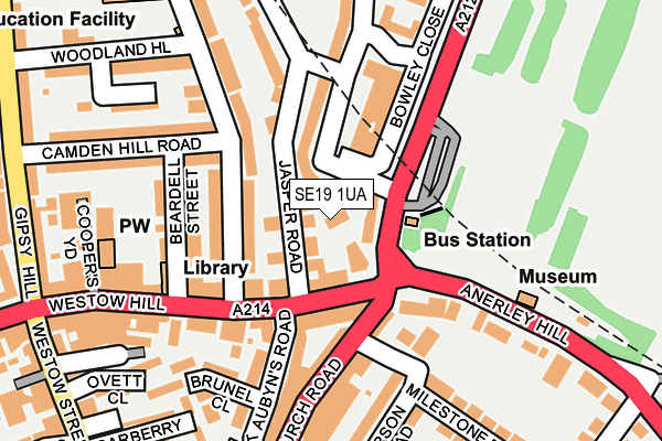 SE19 1UA map - OS OpenMap – Local (Ordnance Survey) SE19 1UA map - OS OpenMap – Local (Ordnance Survey)