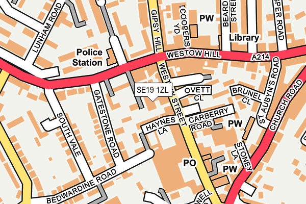 SE19 1ZL map - OS OpenMap – Local (Ordnance Survey) SE19 1ZL map - OS OpenMap – Local (Ordnance Survey)