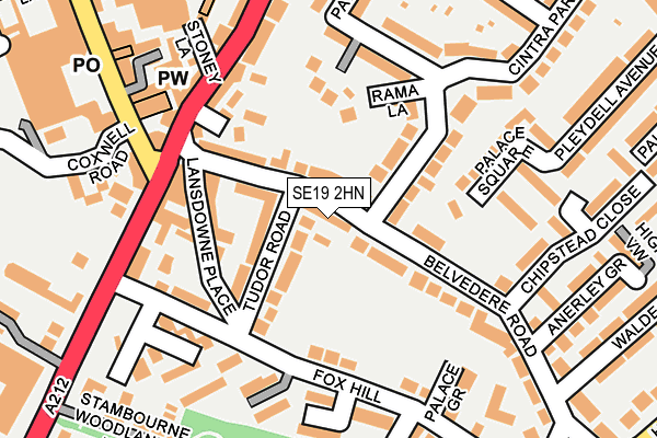 SE19 2HN map - OS OpenMap – Local (Ordnance Survey) SE19 2HN map - OS OpenMap – Local (Ordnance Survey)