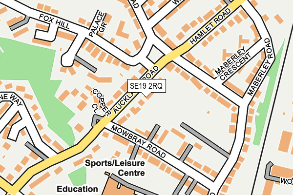 SE19 2RQ map - OS OpenMap – Local (Ordnance Survey)