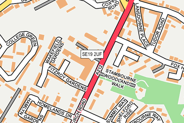 SE19 2UF map - OS OpenMap – Local (Ordnance Survey) SE19 2UF map - OS OpenMap – Local (Ordnance Survey)