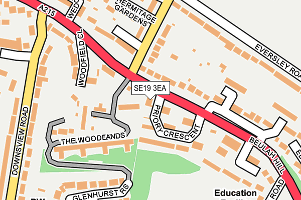 SE19 3EA map - OS OpenMap – Local (Ordnance Survey) SE19 3EA map - OS OpenMap – Local (Ordnance Survey)
