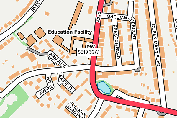 SE19 3GW map - OS OpenMap – Local (Ordnance Survey) SE19 3GW map - OS OpenMap – Local (Ordnance Survey)