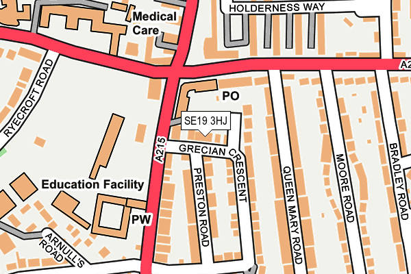 SE19 3HJ map - OS OpenMap – Local (Ordnance Survey) SE19 3HJ map - OS OpenMap – Local (Ordnance Survey)