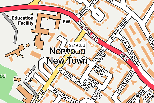 SE19 3JU map - OS OpenMap – Local (Ordnance Survey) SE19 3JU map - OS OpenMap – Local (Ordnance Survey)