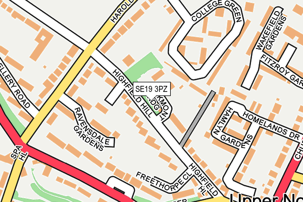 SE19 3PZ map - OS OpenMap – Local (Ordnance Survey) SE19 3PZ map - OS OpenMap – Local (Ordnance Survey)