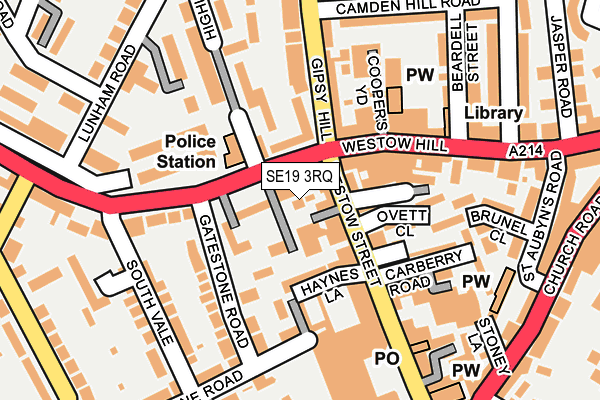 SE19 3RQ map - OS OpenMap – Local (Ordnance Survey)