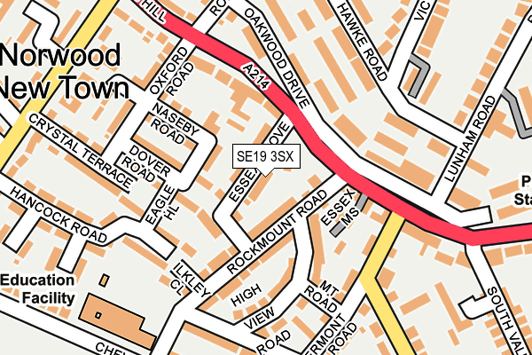 SE19 3SX map - OS OpenMap – Local (Ordnance Survey) SE19 3SX map - OS OpenMap – Local (Ordnance Survey)