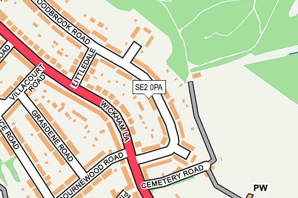 SE2 0PA map - OS OpenMap – Local (Ordnance Survey) SE2 0PA map - OS OpenMap – Local (Ordnance Survey)