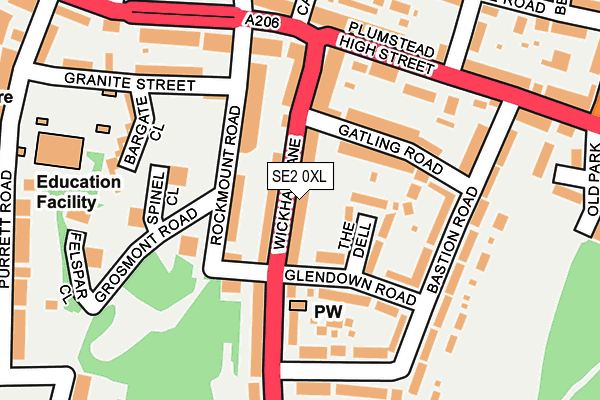 SE2 0XL map - OS OpenMap – Local (Ordnance Survey) SE2 0XL map - OS OpenMap – Local (Ordnance Survey)