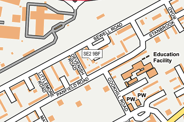 SE2 9BF map - OS OpenMap – Local (Ordnance Survey) SE2 9BF map - OS OpenMap – Local (Ordnance Survey)