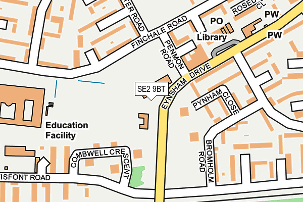 SE2 9BT map - OS OpenMap – Local (Ordnance Survey) SE2 9BT map - OS OpenMap – Local (Ordnance Survey)