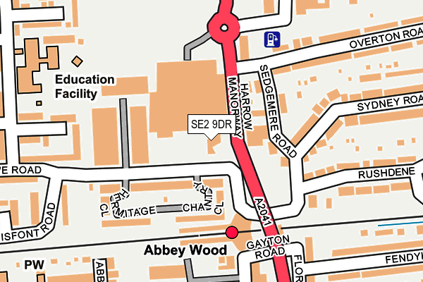 SE2 9DR map - OS OpenMap – Local (Ordnance Survey) SE2 9DR map - OS OpenMap – Local (Ordnance Survey)