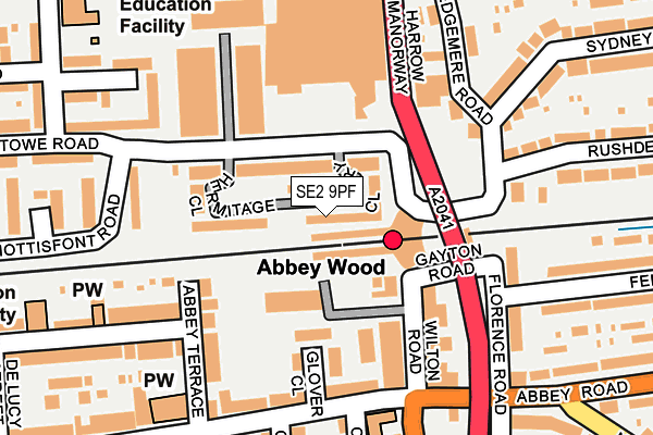 SE2 9PF map - OS OpenMap – Local (Ordnance Survey)