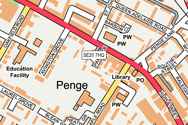 SE20 7HQ map - OS OpenMap – Local (Ordnance Survey) SE20 7HQ map - OS OpenMap – Local (Ordnance Survey)