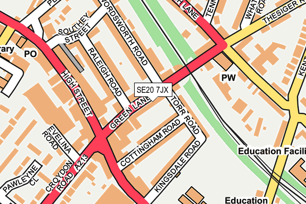 SE20 7JX map - OS OpenMap – Local (Ordnance Survey) SE20 7JX map - OS OpenMap – Local (Ordnance Survey)