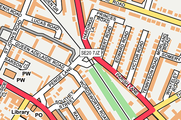 SE20 7JZ map - OS OpenMap – Local (Ordnance Survey) SE20 7JZ map - OS OpenMap – Local (Ordnance Survey)