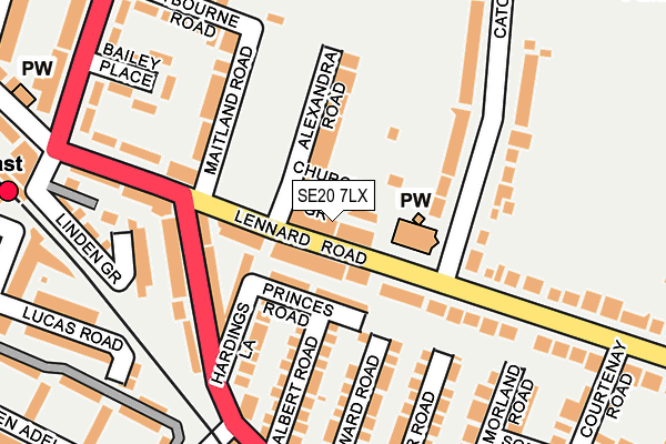 SE20 7LX map - OS OpenMap – Local (Ordnance Survey) SE20 7LX map - OS OpenMap – Local (Ordnance Survey)