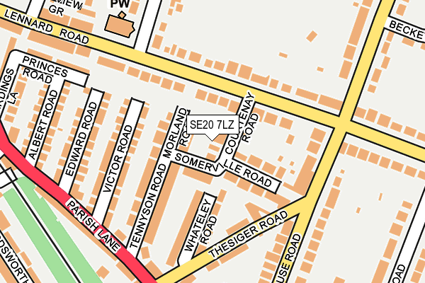 SE20 7LZ map - OS OpenMap – Local (Ordnance Survey) SE20 7LZ map - OS OpenMap – Local (Ordnance Survey)