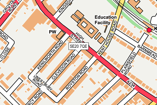SE20 7QE map - OS OpenMap – Local (Ordnance Survey) SE20 7QE map - OS OpenMap – Local (Ordnance Survey)