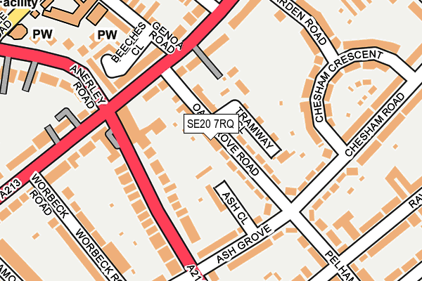 SE20 7RQ map - OS OpenMap – Local (Ordnance Survey) SE20 7RQ map - OS OpenMap – Local (Ordnance Survey)