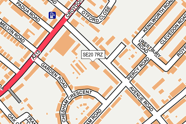SE20 7RZ map - OS OpenMap – Local (Ordnance Survey) SE20 7RZ map - OS OpenMap – Local (Ordnance Survey)