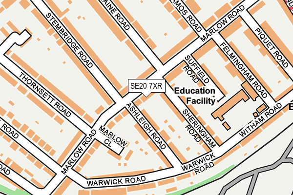 SE20 7XR map - OS OpenMap – Local (Ordnance Survey) SE20 7XR map - OS OpenMap – Local (Ordnance Survey)