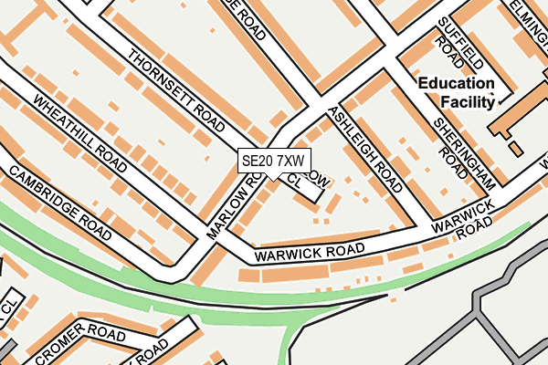 SE20 7XW map - OS OpenMap – Local (Ordnance Survey) SE20 7XW map - OS OpenMap – Local (Ordnance Survey)