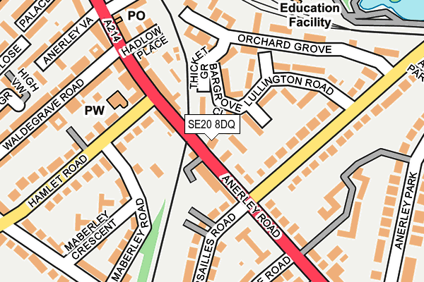 SE20 8DQ map - OS OpenMap – Local (Ordnance Survey)
