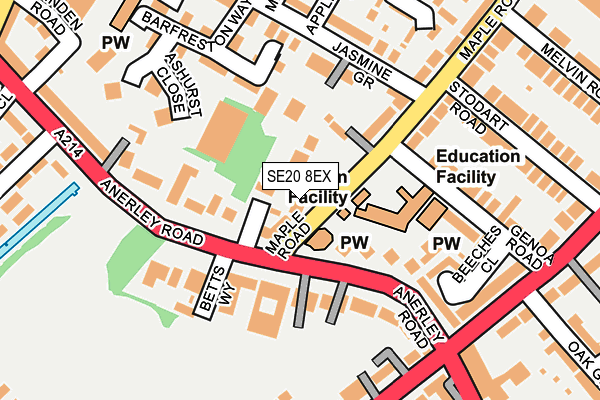 SE20 8EX map - OS OpenMap – Local (Ordnance Survey) SE20 8EX map - OS OpenMap – Local (Ordnance Survey)