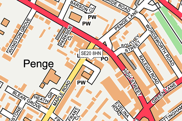 SE20 8HN map - OS OpenMap – Local (Ordnance Survey) SE20 8HN map - OS OpenMap – Local (Ordnance Survey)