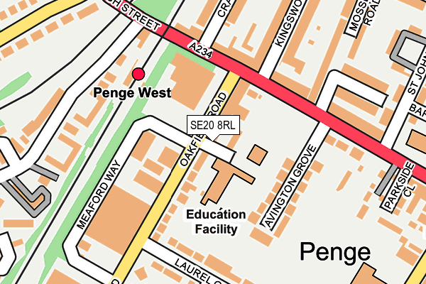 SE20 8RL map - OS OpenMap – Local (Ordnance Survey) SE20 8RL map - OS OpenMap – Local (Ordnance Survey)