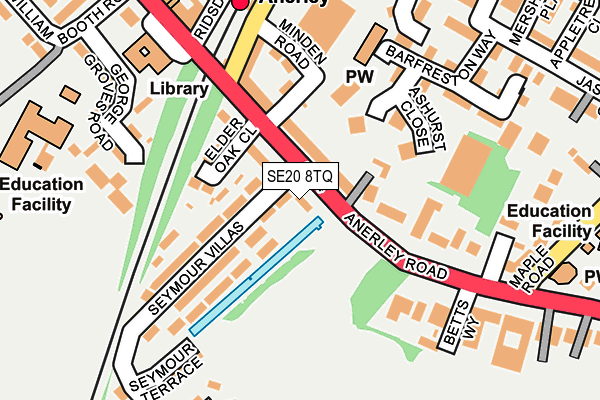 SE20 8TQ map - OS OpenMap – Local (Ordnance Survey) SE20 8TQ map - OS OpenMap – Local (Ordnance Survey)