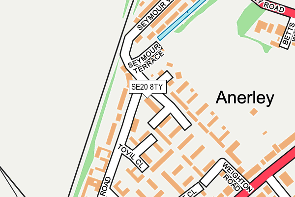 SE20 8TY map - OS OpenMap – Local (Ordnance Survey) SE20 8TY map - OS OpenMap – Local (Ordnance Survey)