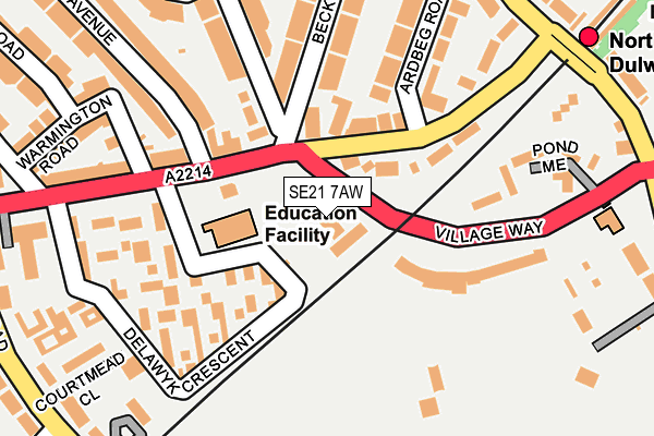 SE21 7AW map - OS OpenMap – Local (Ordnance Survey) SE21 7AW map - OS OpenMap – Local (Ordnance Survey)