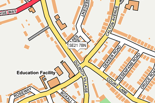 SE21 7BN map - OS OpenMap – Local (Ordnance Survey) SE21 7BN map - OS OpenMap – Local (Ordnance Survey)