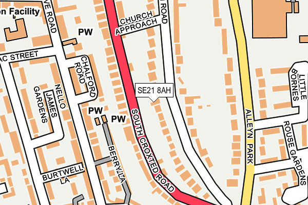 SE21 8AH map - OS OpenMap – Local (Ordnance Survey) SE21 8AH map - OS OpenMap – Local (Ordnance Survey)