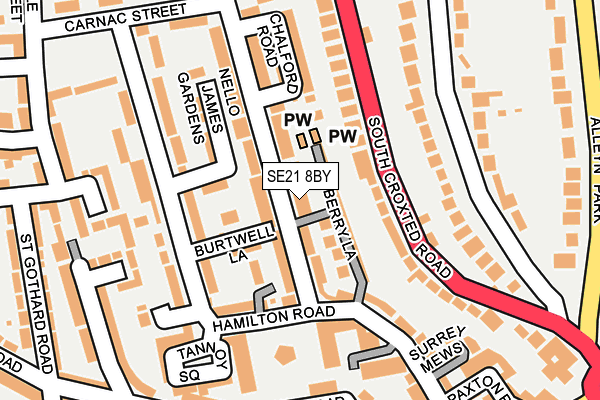 SE21 8BY map - OS OpenMap – Local (Ordnance Survey) SE21 8BY map - OS OpenMap – Local (Ordnance Survey)