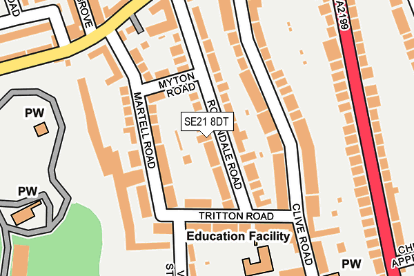 SE21 8DT map - OS OpenMap – Local (Ordnance Survey) SE21 8DT map - OS OpenMap – Local (Ordnance Survey)