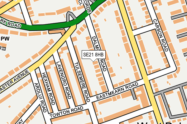 SE21 8HB map - OS OpenMap – Local (Ordnance Survey) SE21 8HB map - OS OpenMap – Local (Ordnance Survey)
