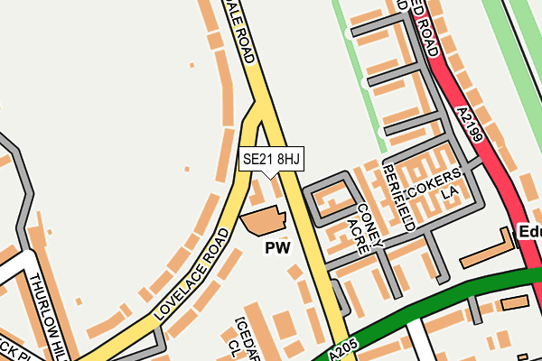 SE21 8HJ map - OS OpenMap – Local (Ordnance Survey) SE21 8HJ map - OS OpenMap – Local (Ordnance Survey)