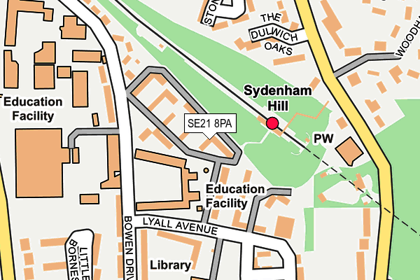 SE21 8PA map - OS OpenMap – Local (Ordnance Survey) SE21 8PA map - OS OpenMap – Local (Ordnance Survey)