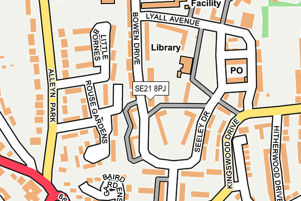 SE21 8PJ map - OS OpenMap – Local (Ordnance Survey) SE21 8PJ map - OS OpenMap – Local (Ordnance Survey)