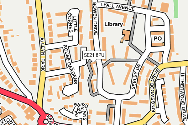 SE21 8PU map - OS OpenMap – Local (Ordnance Survey) SE21 8PU map - OS OpenMap – Local (Ordnance Survey)