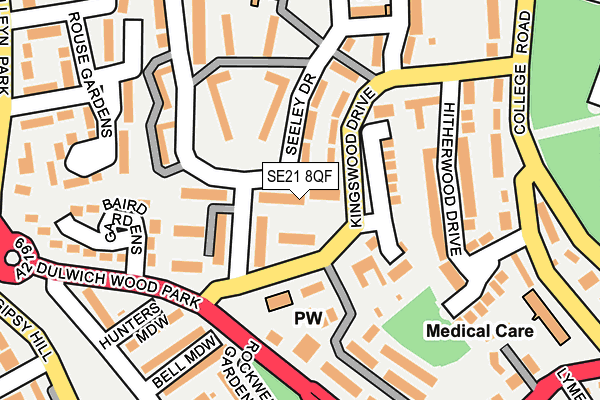 SE21 8QF map - OS OpenMap – Local (Ordnance Survey) SE21 8QF map - OS OpenMap – Local (Ordnance Survey)