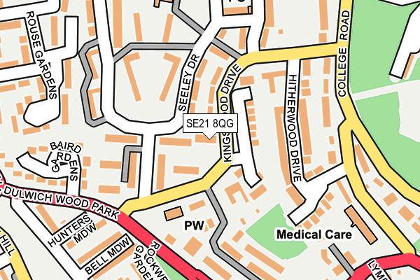 SE21 8QG map - OS OpenMap – Local (Ordnance Survey) SE21 8QG map - OS OpenMap – Local (Ordnance Survey)